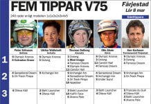 Fem tippar V75 Färjestad 8 mars 2014 fem tippar v
