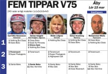 Fem tippar V75 Åby 15 mars 2014 fem tippar v