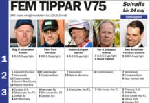 Fem tippar V75 Solvalla 24 maj fem tippar v till lordag maj
