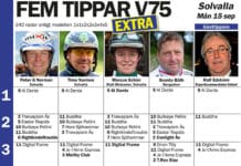 Fem tippar EXTRA V75 till Solvalla 15 september fem tippar extra v solvalla