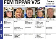 Fem tippar V75 till Örebro 18 oktober 2014 fem tippar v