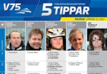 Fem tippar V75 till Årjäng 11 juli v tippar v