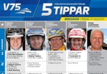 Fem tippar V75 till Bergsåker 27 augusti 2016 5 tippar
