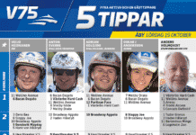 Fem tippar V75 till Åby 15 oktober 2016 5 tippar åby