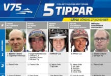Fem tippar V75 till Gävle söndag 27 november tippar v75 söndag
