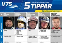 Fem tippar V75 till Åby 17 december fem v75
