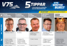 Fem tippar V75 till Mantorp 31 december fem tippar v75
