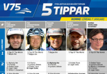 Fem tippar V75 till Romme 7 januari romme 7 januari