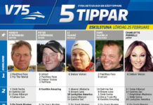 Fem tippar V75 till Eskilstuna 25 februari 2017 5 tippar