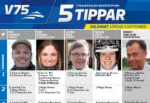 Fem tippar V75 till Solänget lördag 9 september 2017 tippar-v75