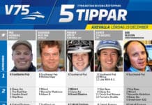 Fem tippar V75 till Axevalla 23 december 2017 tippar V75 till Axevalla