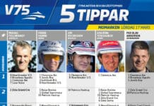 Fem tippar V75 till Momarken den 17 mars 2018 Fem tippar V75 till Momarken den 17 mars 2018