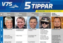 Fem tippar V75 till Färjestad 22 september 2018 Fem tippar V75 till Färjestad 22 september 2018