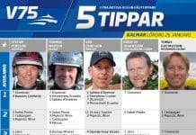 Fem tippar V75 till Kalmar Lördag 26 Januari 2019 Fem tippar V75 till Kalmar Lördag 26 Januari 2019
