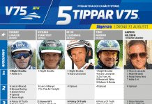 Fem tippar V75 till Jägersro Lördag 31 augusti 2019 Fem tippar V75 till Jägersro Lördag 31 augusti 2019