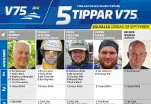 Fem tippar V75 till Solvalla Lördag 28 september 2019 Fem tippar V75 till Solvalla Lördag 28 september 2019