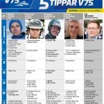 Fem tippar V75 till ROMME Lördag 28 december 2019 Fem tippar V75 till ROMME Lördag 28 december 2019