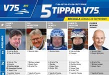 Fem tippar V75 till Solvalla lördag 26 september 2020 Fem tippar V75 till Solvalla lördag 26 september 2020