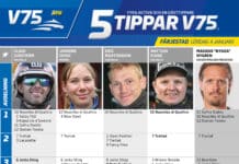 Fem tippar V75 till Färjestad 4 januari 2025 fem tippar v75 4 januari