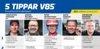 Fem tippar V85 till ÅBY 15 augusti 2026 Fem tippar V85 till ÅBY 15 augusti 2026