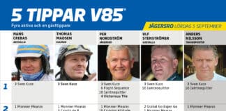 Fem tippar V85 till JÄGERSRO 5 september 2026 fem tippar v85 v36