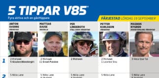 Fem tippar V85 till FÄRJESTAD 19 september 2026 Fem tippar V85 till FÄRJESTAD 19 september 2026